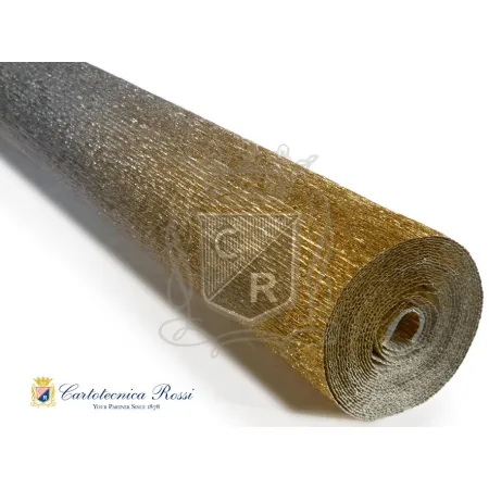 Krepina Włoska 180g, 50x250cm,802/3 srebrno-złoty